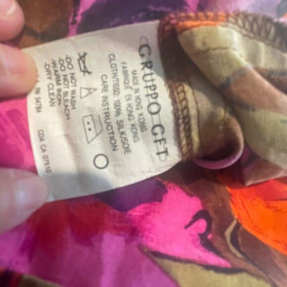 VINTAGE 80’s UNGARO TER BLAZER 100% SILK SZ 8 FLORAL CHIC PREPPY ECLECTIC STYLE - Picture 15 of 16